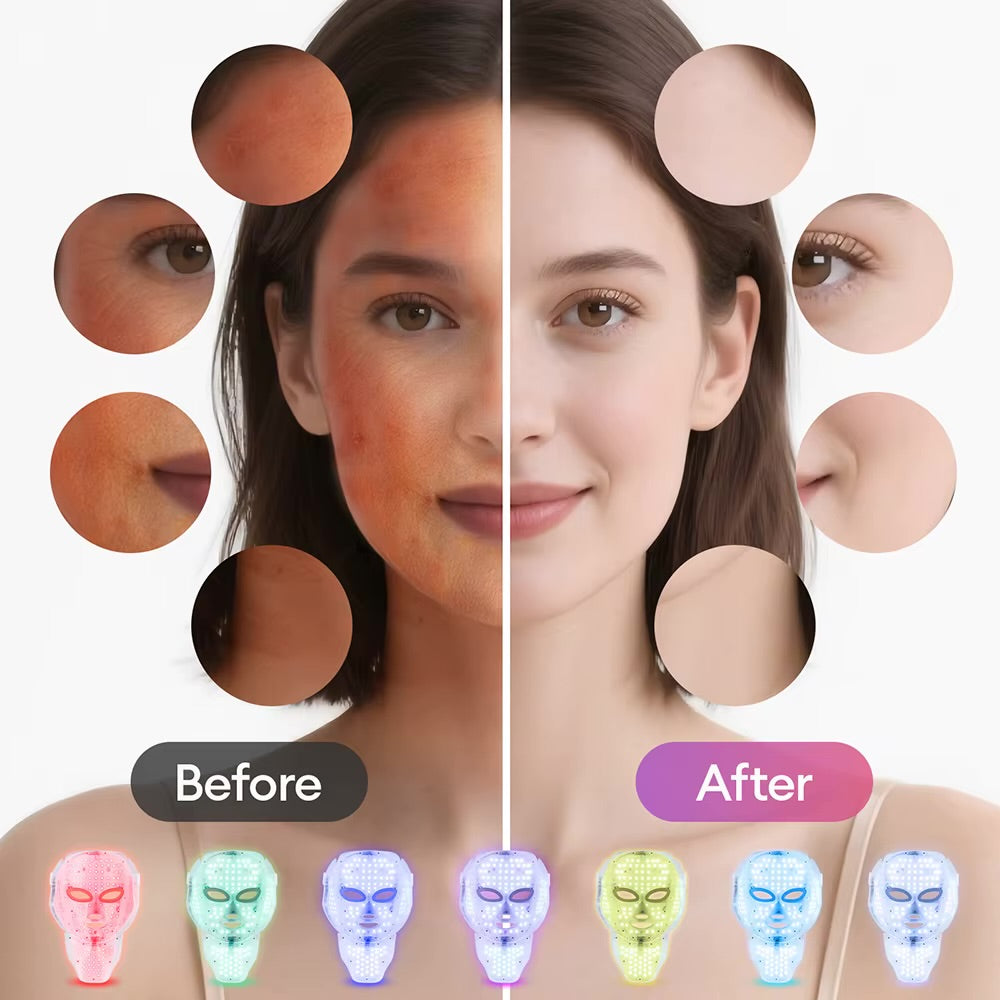 7-Color LED Face & Neck Beauty Mask — Photon Red Light Therapy