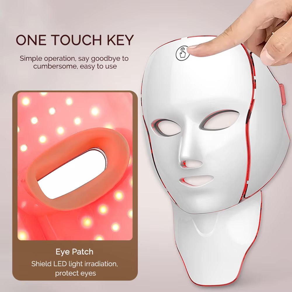 7-Color LED Face & Neck Beauty Mask — Photon Red Light Therapy