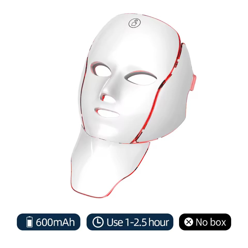 7-Color LED Face & Neck Beauty Mask — Photon Red Light Therapy
