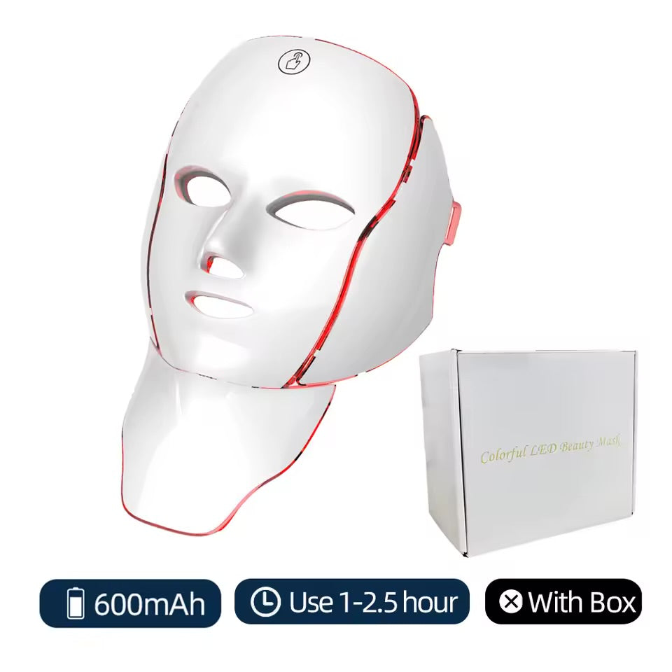7-Color LED Face & Neck Beauty Mask — Photon Red Light Therapy